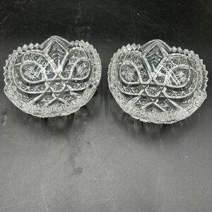 Antique McKee Nortec Elegant Crystal Cut Glass Bowls